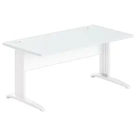 Bureau Buenos Aires - Plateau gris et pieds blancs - 160x80 cm 