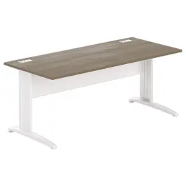 Bureau Buenos Aires - 180 x 80 cm - Plateau noyer et pieds blancs - FIDUCIAL OFFICE SOLUTIONS 