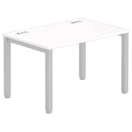 Bureau BRUXELLES 120 x 80 blanc - pieds aluminium 