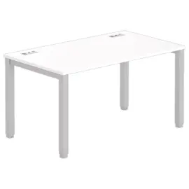 Bureau BRUXELLES 140 x 80 blanc - pieds aluminium 