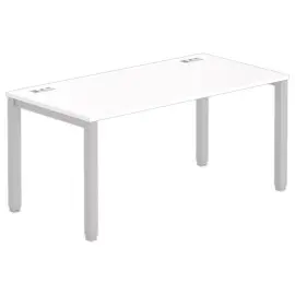 Bureau BRUXELLES 160 x 80 blanc - pieds aluminium 