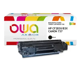 Toner &eacute;q. HP CF283X, CANON 737 HC - Haute capacit&eacute; - Noir - OWA 