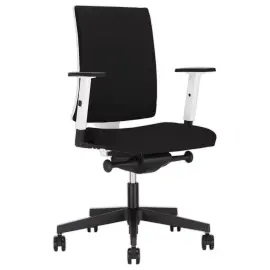 Si&egrave;ge de bureau synchrone NAVIGO - Noir & blanc - Accotoirs 2D mont&eacute;s 