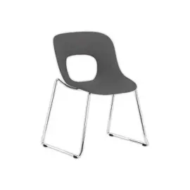 2 Chaises d'accueil Hole tissu - noir mont&eacute;es 