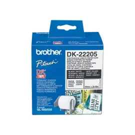 Rouleau d'&eacute;tiquettes QL BROTHER 62mmx30m continu DK22205 