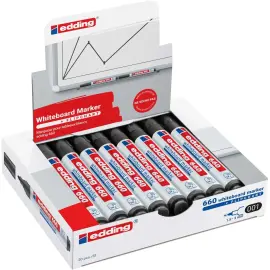 20 Marqueurs 660 (17+3 offerts) - Pointe ogive pour tableaux blancs - EDDING 