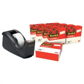 Lot de 10 rouleaux + 1 d&eacute;vidoir C60 - SCOTCH Crystal 