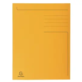 50 Chemises 3 rabats carton 280 g - Format A4 - orange - EXACOMPTA 
