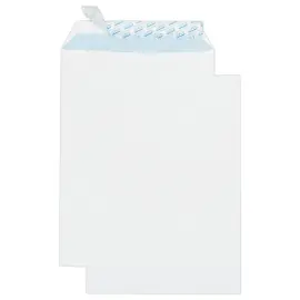 50 Pochettes blanches bande silicon&eacute;e - 229x324 mm - sans fen&ecirc;tre - 90g - GPV 