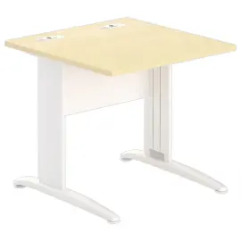 Table 80 x 80 h&ecirc;tre - pieds blanc 
