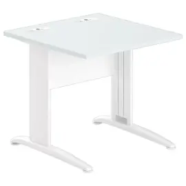 Table 80 x 80 gris - pieds blanc 