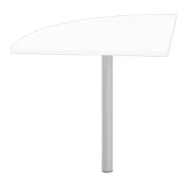 Angle liaison bureau 1 pied blanc/alu 