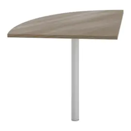 Angle liaison bureau 1 pied noyer/alu 
