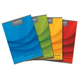 Cahier broch&eacute; AURORA A4 - 4x8 avec marge - 70g - 72 pages 