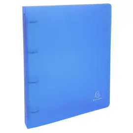 Classeur polypropyl&egrave;ne chromaline A4 - 4 anneaux - Bleu clair - Exacompta 