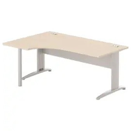 Bureau BUENOS AIRES compact retour &agrave; gauche acacia/alu, L180 