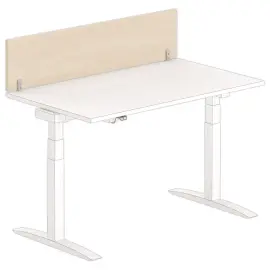 Cloisonnette pour bureau L. 140 acacia/alu 