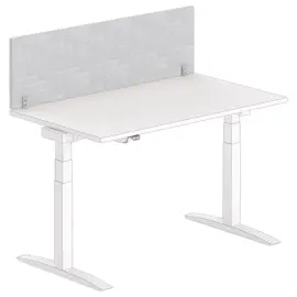 Cloisonnette acoustique pour bureau - L.140 - Gris et pince alu 