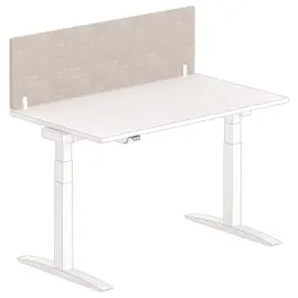 Cloisonnette acoustique pour bureau - L.140 - Gris et pince blanche 