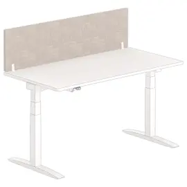 Cloisonnette acoustique pour bureau &ndash; 160 x 40 cm &ndash; Gris et fixations blanches 