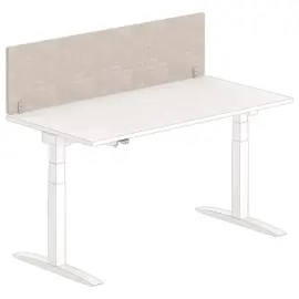 Cloisonnette acoustique pour bureau - L.160 - Gris et pince alu 