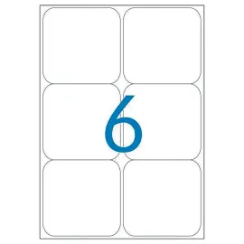 100 Planches d'&eacute;tiquettes laser L99,1xH93,1 mm soit 600 &eacute;tiq/bo&icirc;te 