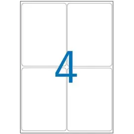 100 Planches d'&eacute;tiquettes laser L99,1xH139mm soit 400 &eacute;tiq/bo&icirc;te 