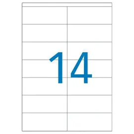 100 Planches d'&eacute;tiquettes copieurs 105x42 mmsoit 1400 &eacute;tiq/bo&icirc;te 
