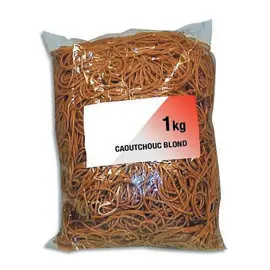 Sachet de 1 kg de bracelets &eacute;lastiques &eacute;troits en caoutchouc - Blond - 120 mm - SIGN 