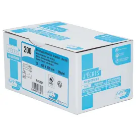 200 Enveloppes blanches avec fen&ecirc;tre - 110 x 220 mm - GPV 
