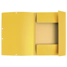 Chemise 3 rabats &agrave; &eacute;lastiques carte lustr&eacute;e - Jaune - EXACOMPTA 