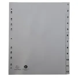 Jeu d'intercalaires num&eacute;riques  FOREVER  A4 - 12 touches - EXACOMPTA 