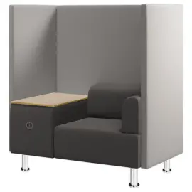 Si&egrave;ge avec isolation acoustique + tablette de travail 1 place, gris 