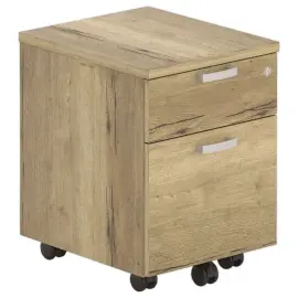 Caisson mobile m&eacute;lamine 2 tiroirs 1 plumier Ch&ecirc;ne vein&eacute; mont&eacute; 