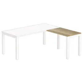 Retour 98 x 60 ch&ecirc;ne vein&eacute; -pieds blancs 