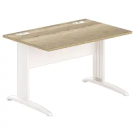 Bureau Buenos Aires - Plateau ch&ecirc;ne vein&eacute; et pieds blancs - 120x80 cm 