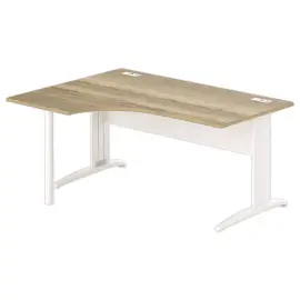 Bureau BUENOS AIRES compact retour &agrave; gauche160 x 80 ch&ecirc;ne vein&eacute; /blanc 