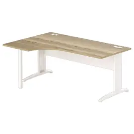 Bureau BUENOS AIRES compact retour &agrave; gauche180 x 80 ch&ecirc;ne vein&eacute;/blanc 