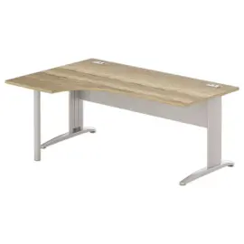 Bureau BUENOS AIRES compact retour &agrave; gauche 180 x 80 ch&ecirc;ne vein&eacute; /alu 