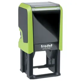 Timbre personnalisable Printy 4924 - Boitier vert menthe - Encre noire - 40 x 40 mm - 8 lignes max. 