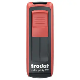 Timbre mobile personnalisable Printy 9511 - Bo&icirc;tier rouge - Encre noire - 38 x 14 mm - 4 lignes max 