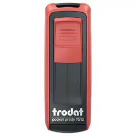 Timbre mobile personnalisable Printy 9512 - Bo&icirc;tier rouge -Encre noire - 47 x 18 mm - 5 lignes max 