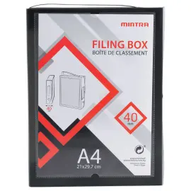Bo&icirc;te valisette personnalisable  en polypropyl&egrave;ne A4 - Dos 4 cm 
