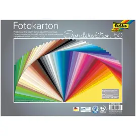 Papier dessin 25 x 35 cm 300 g Folia - 10 coloris assortis - lot de 50 