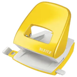 Perforateur blanc 2 trous color&eacute; 30 feuilles - Jaune - LEITZ 