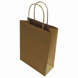 200 Sacs papier marron poign&eacute;es torsad&eacute;es grand format L32 x P15 x H42 cm 