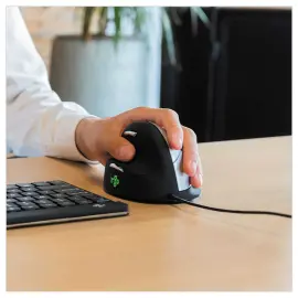 R-Go HE Souris ergonomique verticale filaire gaucher mod&egrave;le moyen 