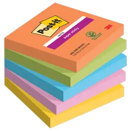5 Notes Super Sticky Collection Boost - 76 x 76 mm - 90 feuilles - POST IT 