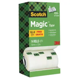 14 Rouleaux de ruban adh&eacute;sif invisible mat Magic 810 - Scotch 