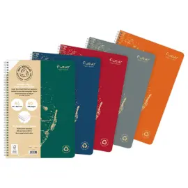 Cahier recycl&eacute; &agrave; spirales - A4 - 5x5 - FOREVER 